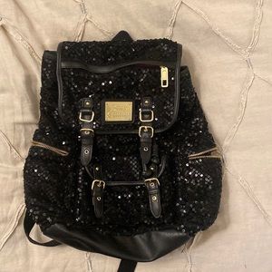 Juicy Couture Black Sequin Large backpack! EUC